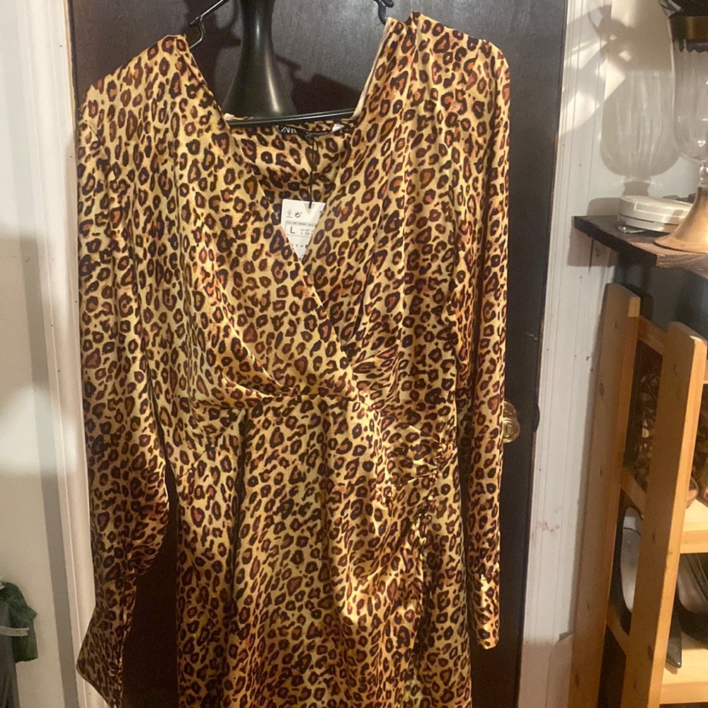 Zara leopard print mini dress